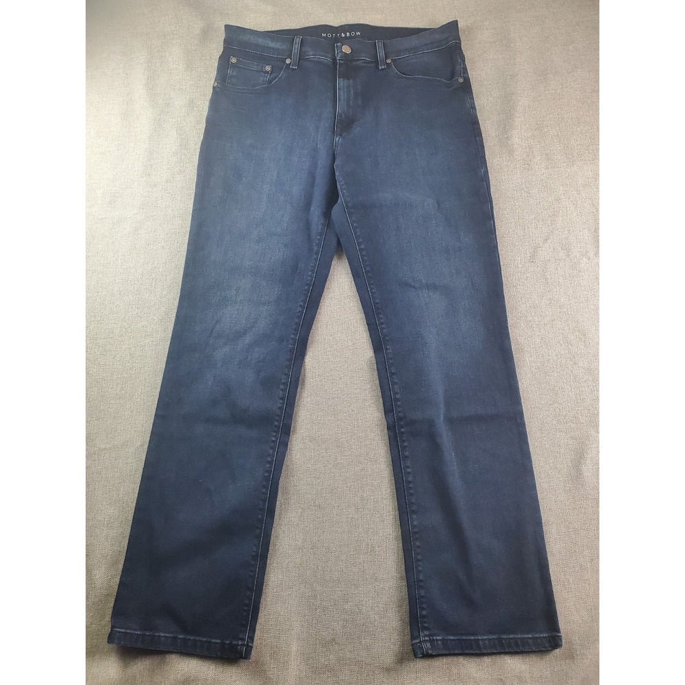 Mott And Bow Jeans Mens 32X30 Blue Denim Stretch Straight 5 Pockets Zip Fly